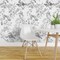 Peel & Stick Wallpaper 2FT Wide Floral Toile Cottage Garden Watercolor Chintz Black And White Cottagecore Romantic Custom Removable Wallpaper by Spoonflower